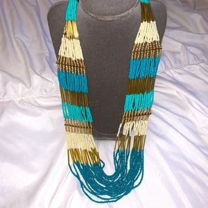 Used. Long Baby Beans Necklace. 14.5 Inches Long.
